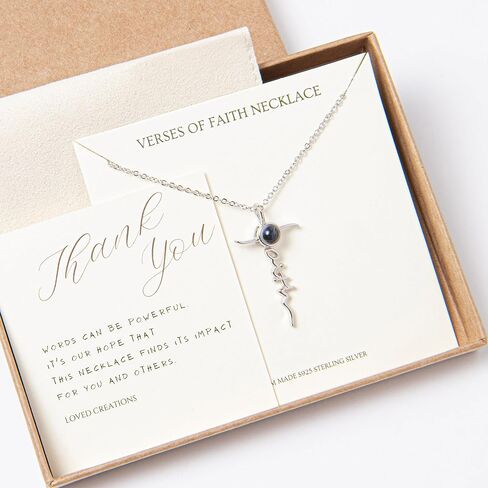 Loved Creations Faith Cross Necklace For Women | Sterling Silver Religious Jewelry | Christian Gifts Bible Verse Pendant Necklaces in Saudi Arabia