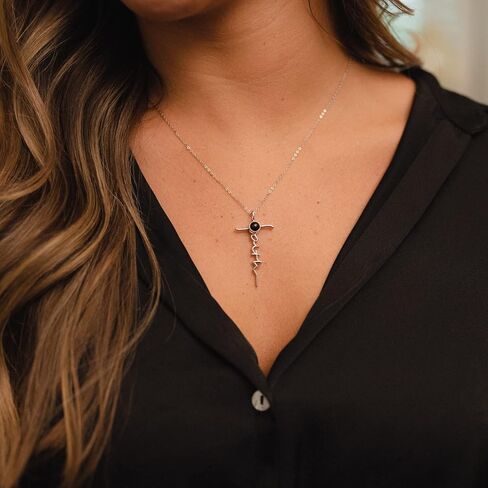 Loved Creations Faith Cross Necklace For Women | Sterling Silver Religious Jewelry | Christian Gifts Bible Verse Pendant Necklaces in Saudi Arabia