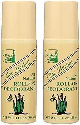 Alvera All Natural Roll-On Deodorant, Aloe Herbal, 3 Fluid Ounce in Saudi Arabia