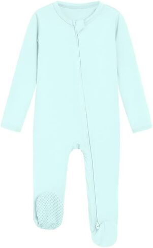 Baby Footie Romper Pajamas Unisex Newborn Infant Pjs Soft Rompers Viscose from Bamboo Sleepwear in Saudi Arabia