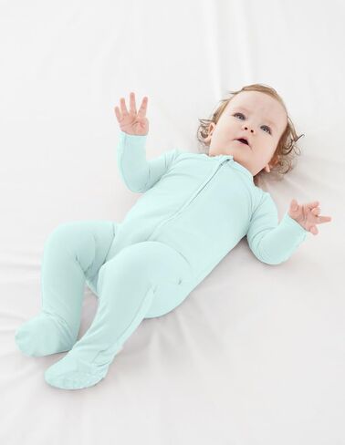 Baby Footie Romper Pajamas Unisex Newborn Infant Pjs Soft Rompers Viscose from Bamboo Sleepwear in Saudi Arabia