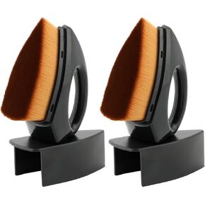 JIANWEI 2PCS Car Tyre Shine Applicator Brush, Auto Tyre Cleaning Brush with Stand Cover, Auto Car Wash Tire Cleaner High-Density Detailing Brush for Auto Detail Vents Dash(Black)
