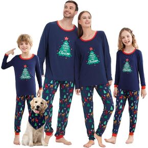 V.&GRIN Christmas Family Pajamas Matching Sets for Mens Womens Kids, Long Sleeve Sleepwear Xmas Pjs Gift