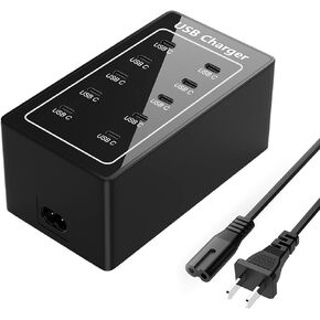 24-Port 100W (20A) USB C Charger, Multiple USB C Charging Station, Home Desktop USB C Fast Charger, Travel Convenient Charger Hub Power Adapter, Compatible with iPhone/Samsung/Google and more.