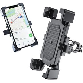 Motorcycle Phone Mount, Bike Phone Mount, 360° Rotatable Phone Holder for Motorcycle Bike Bicycle Scooter, Compatible with Cellphones 4.7-6.8"