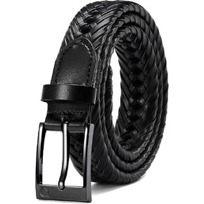 CHAOREN Leather Braided Belts for Men - 1 1/8" Mens Casual Woven Leather Belt for Dress Pants in Kuwait
