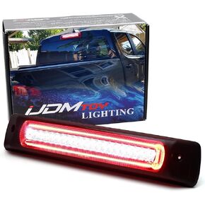 iJDMTOY Blackout Smoked Lens F1 Style Strobe/Flash LED High Mount Third Brake/Clearance Lamp Assembly Compatible With 2015-2022 GMC Canyon/Chevy Colorado