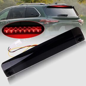 Smoked Lens 3rd Third Brake Light for 2014-2019 Toyota Highlander, 9-LED 3rd Brake Lights for 2010-2020 Toyota 4Runner/ 2011-2020 Toyota Sienna Rear Center Roof High Mount Brake Light (Red)