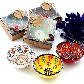 Wedding Favors for Guest Bulk, 16 Set of Ceramic Bowls for Bridal Shower Gifts, Mexico Favors for Wedding