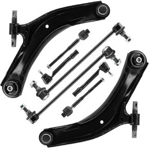 Front Lower Control Arms Sway Bar End Links Tie Rods Suspension Kit for 2008-2013 Nissan Rogue, 2014-2015 Nissan Rogue Select (8pc)