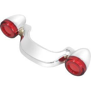 Motorcycle LED Rear Turn Signals Running Brake Light License Plate Lamp Fit for Harley Touring Street Glide Road Glide 2010-2024 FLHRXS 2017-2024 (Chrome Housing Red Lens)