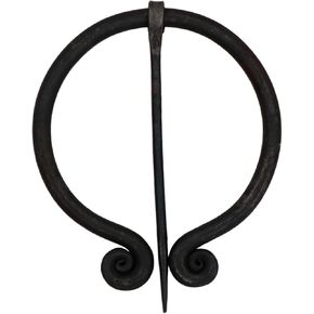 Lord of Battles Medieval Cloak Pin Penannular Renaissance Brooch Hand Forged Fibula Functional Elegant Cloak Pin Cosplay Costume Dress Up Viking Theater Accessory