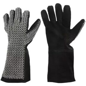 WAIZ Aluminum Chainmail Gloves for Medieval Armor – Lightweight, Durable, and Authentic Chain Mail Gauntlets for Cosplay, LARP, and Reenactments