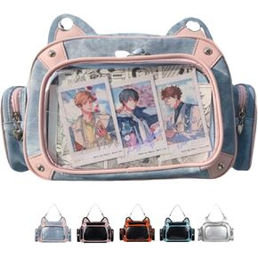 Cat Ita Bag Pin Display Backpack for School Preppy Backpack for Girls Ita Crossbody with Insert Shoulder Bag