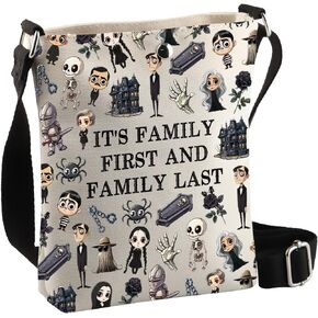 BDPWSS Addams Family Merchandise Broadway Musical Gift It's Family First And Family Last The AD Family Fans Crossbody Bag