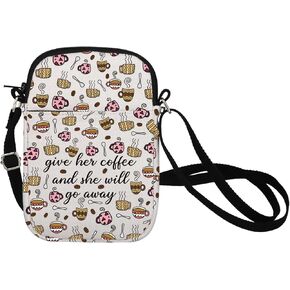 BNQL Coffee Crossbody Bag Coffee Lovers Gift TV Show Merchandise Movie Fans Give Her Coffee And She Will Go Away Coffee Handbag