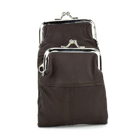 Leather Impressions Sturdy Cigarette Case - Make a Fashion Statement with The Elegant Cigarette Holder Featuring Dual Twist Clasp and a Zipper Pocket, Classic Long-Lasting Lighter Holder (Brown)