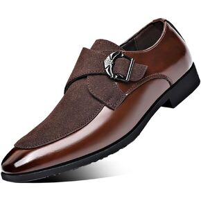 Men's Suede Patent Leather Dress Shoes Business Formal Derby Fashion Oxford Tuxedo Shoes