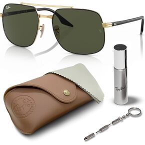 Ray-Ban RB3699 Square Shape Sunglasses for Men & Women With Eyewear Kit Bundle- Timeless Classic Sun Glasses