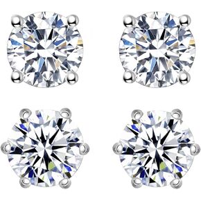 2ct 6.5mm moissanite earrings & moissanite necklace