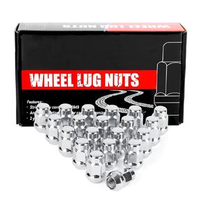 EZISOE 20 PCS M12x1.5 Wheel Lug Nuts, 1.4 inch Tall Acorn Bulge After-Market Lug Nut Set - M12X1.5 Thread, Chrome Finish, 3/4 Hex, 60 Degree Conical Seat