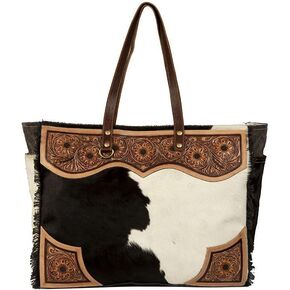 Myra Bag Weekender Bag for Women - Western Upcycled Canvas & Leather Shoulder Bag Cartwright