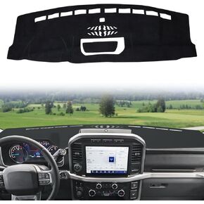 حصيرة غطاء لوحة القيادة auovo متوافقة مع ملحقات Ford F150 2023 2022 2021 غطاء لوحة القيادة غير القابل للانزلاق غطاء السجاد واقي الشمس
