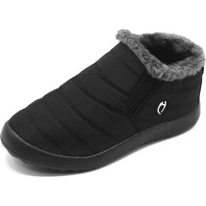 Women Boots Waterproof Ankle Boots Black Casual Winter Shoes Warm Fur Snow Slip-On Women Punk Soft Platform Lightweight Boots for Women
