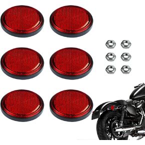 Round Reflector 6PCS 2inch / 56mm Plastic Universal Screw Mount Reflective Warning Reflectors for Motorcycle Bike (Yellow)