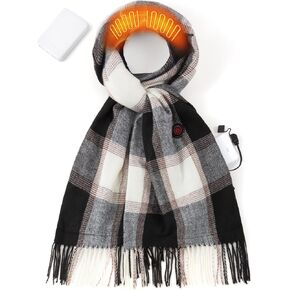 EN'DA professional Heated Scarf for Women Rechargeable with Battery, 3 Levels Temperatures Setting, Winter Warm Intelligent Electric Heating Scarf