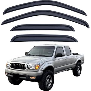 Rain Guards Compatible with 2001-2004 Toyota Tacoma Crew Cab, Acrylic Slim Style Window Visor Rain Guard, Side Window Deﬂector for Toyota Tacoma Accessories 4 Pieces, 2002 2003
