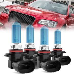 Headlight Bulbs Compatible With Chrysler 300 2016-2018, 9005 + 9005 High Low Beam Halogen Light Bulb, Super Bright 6000K White, Pack of 4