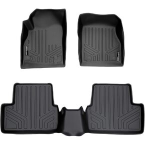 SMARTLINER Custom Fit Floor Mats 2 Row Liner Set Black for 2011-2015 Chevrolet Cruze / 2016 Cruze Limited