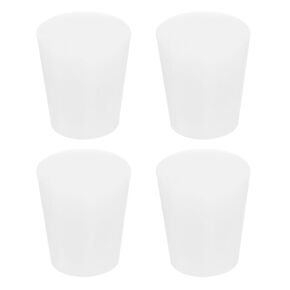 MECCANIXITY Silicone Rubber Tapered Plug 44mm to 55mm Solid Test Tubes Bungs Stopper White Translucent for Lab Home 4 Pieces