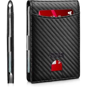 Slim Minimalist Wallet for Men & Women with RFID Blocking – Features Money Clip Scratch-Resistant Design, and Holds Up to 7 Cards – Front Pocket Wallet for Everyday Use