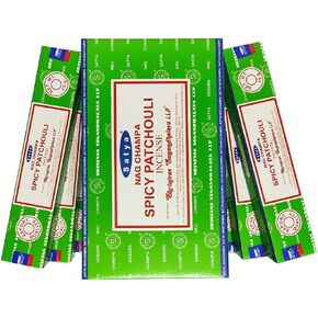Satya Incense Sticks Economy Pack 12 Packs of 15 g Approx. 180 Sticks Spicy Patchouli