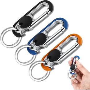 CHRIS GOOD Men's Car Key Chain,3pcs Personalized Creative Stainless Steel Car Keychain for Men