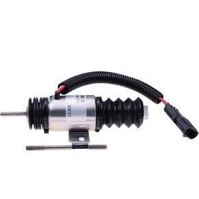 12V Fuel Shutoff Solenoid 420-35448 SA-4180-12 with Bolt Compatible with John Deere Mower F911 F925 F932 F935 Mustang Gehl Skid Steer 930A Woodward Diesel Engine