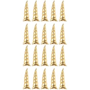 FRCOLOR Golden Unicorn Horns Hair Accessories - Glitter Decorations for DIY Headband Hair Clips, 20Pcs