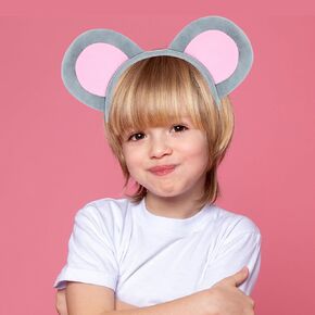 KHC-KHF Mouse Ears Headband Mouse Ears Plush Headwear Rat Ears Hairband Mice Ears Headband Animal Ears Costume Accessories Kids Adult Party Cosplay Decoration
