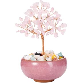PESOENTH Crystal Tree Aquamarine Tree Crystal Spiritual Gifts for Women,Blue Gemstone Tree of Life,Feng Shui Healing Crystals Stones Gifts Home Office Decor Desk Decoration