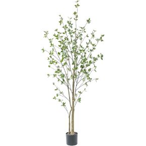 شجرة حمضيات اصطناعية بسيطة بطول 7 أقدام مع زارع كبير رائع، شجرة حمضيات صناعية مقاس 84 بوصة بأوراق واقعية، شجرة صناعية داخلية وخارجية للمنزل والمكتب وغرفة المعيشة وغرفة النوم وديكور الشرفة.