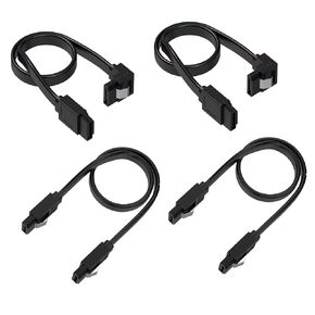 SATA Cable III, 4 Pack SATA Cable III 6Gbps Straight HDD SDD Data Cable with Locking Latch 18 Inch Compatible for SATA HDD