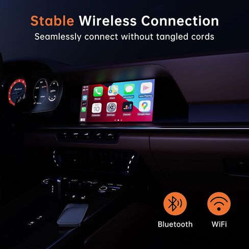 Kello Wireless Android Auto Car Adapter, Plug & Play Wireless Android Auto Dongle for Android Phones, Fit for 2015 and above Cars Converts Wired Android Auto to Wireless (Black) in Saudi Arabia