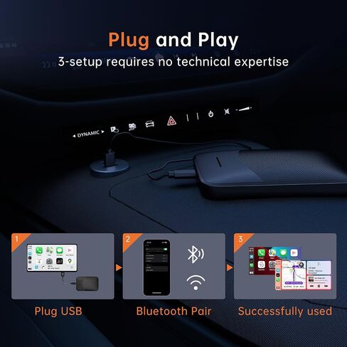 Kello Wireless Android Auto Car Adapter, Plug & Play Wireless Android Auto Dongle for Android Phones, Fit for 2015 and above Cars Converts Wired Android Auto to Wireless (Black) in Saudi Arabia
