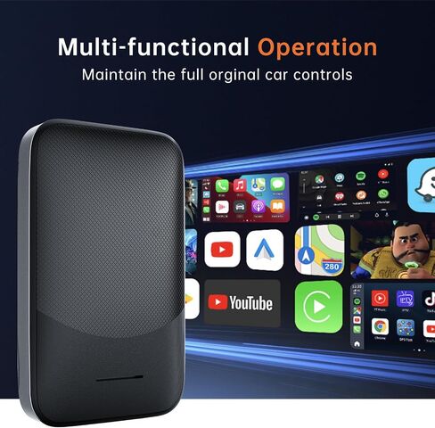 Kello Wireless Android Auto Car Adapter, Plug & Play Wireless Android Auto Dongle for Android Phones, Fit for 2015 and above Cars Converts Wired Android Auto to Wireless (Black) in Saudi Arabia