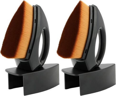 JIANWEI 2PCS Car Tyre Shine Applicator Brush, Auto Tyre Cleaning Brush with Stand Cover, Auto Car Wash Tire Cleaner High-Density Detailing Brush for Auto Detail Vents Dash(Black) in Saudi Arabia