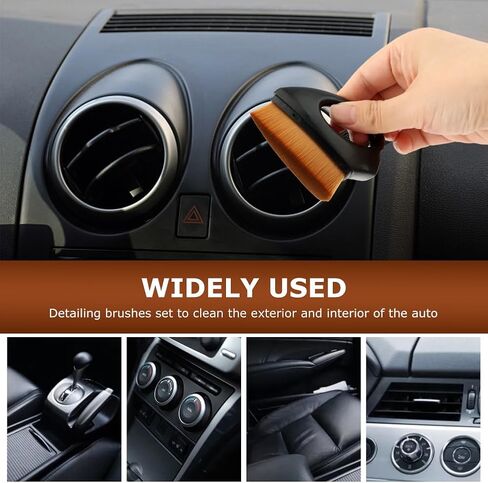 JIANWEI 2PCS Car Tyre Shine Applicator Brush, Auto Tyre Cleaning Brush with Stand Cover, Auto Car Wash Tire Cleaner High-Density Detailing Brush for Auto Detail Vents Dash(Black) in Saudi Arabia