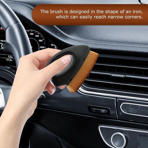 JIANWEI 2PCS Car Tyre Shine Applicator Brush, Auto Tyre Cleaning Brush with Stand Cover, Auto Car Wash Tire Cleaner High-Density Detailing Brush for Auto Detail Vents Dash(Black) in Saudi Arabia