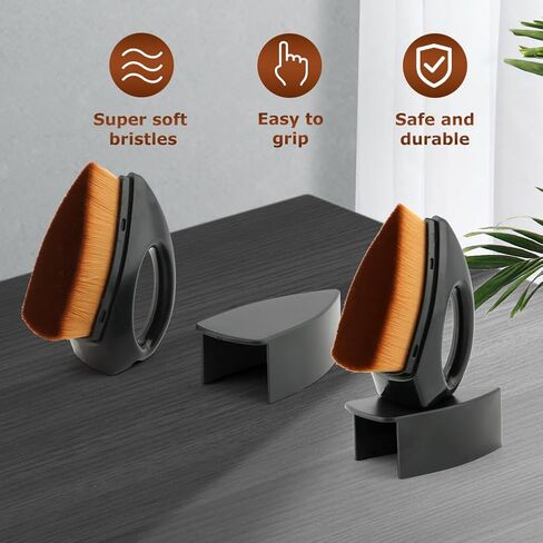 JIANWEI 2PCS Car Tyre Shine Applicator Brush, Auto Tyre Cleaning Brush with Stand Cover, Auto Car Wash Tire Cleaner High-Density Detailing Brush for Auto Detail Vents Dash(Black) in Saudi Arabia